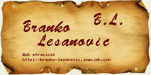 Branko Lešanović vizit kartica